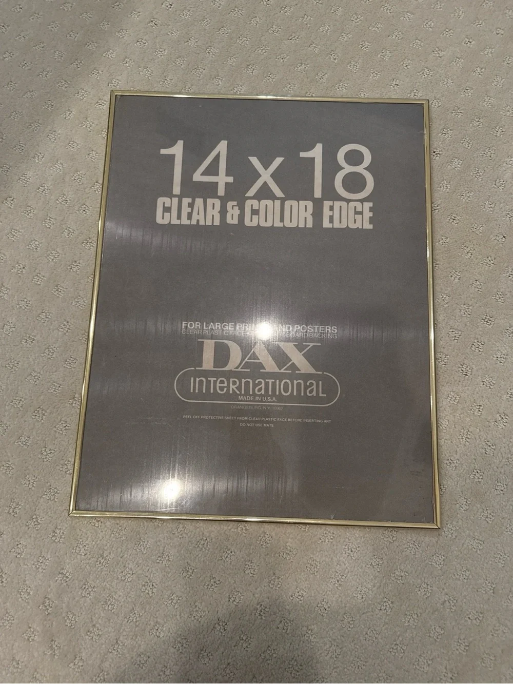 DAX International 14x18 Gold Clear Edge Picture Poster Frame NWT